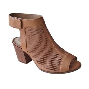 Vince Camuto Lavette Leather Open Toe Block Heel Booties 6